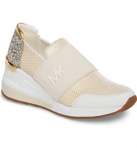 michael kors gold glitter shoes|Michael Kors bling sneakers.